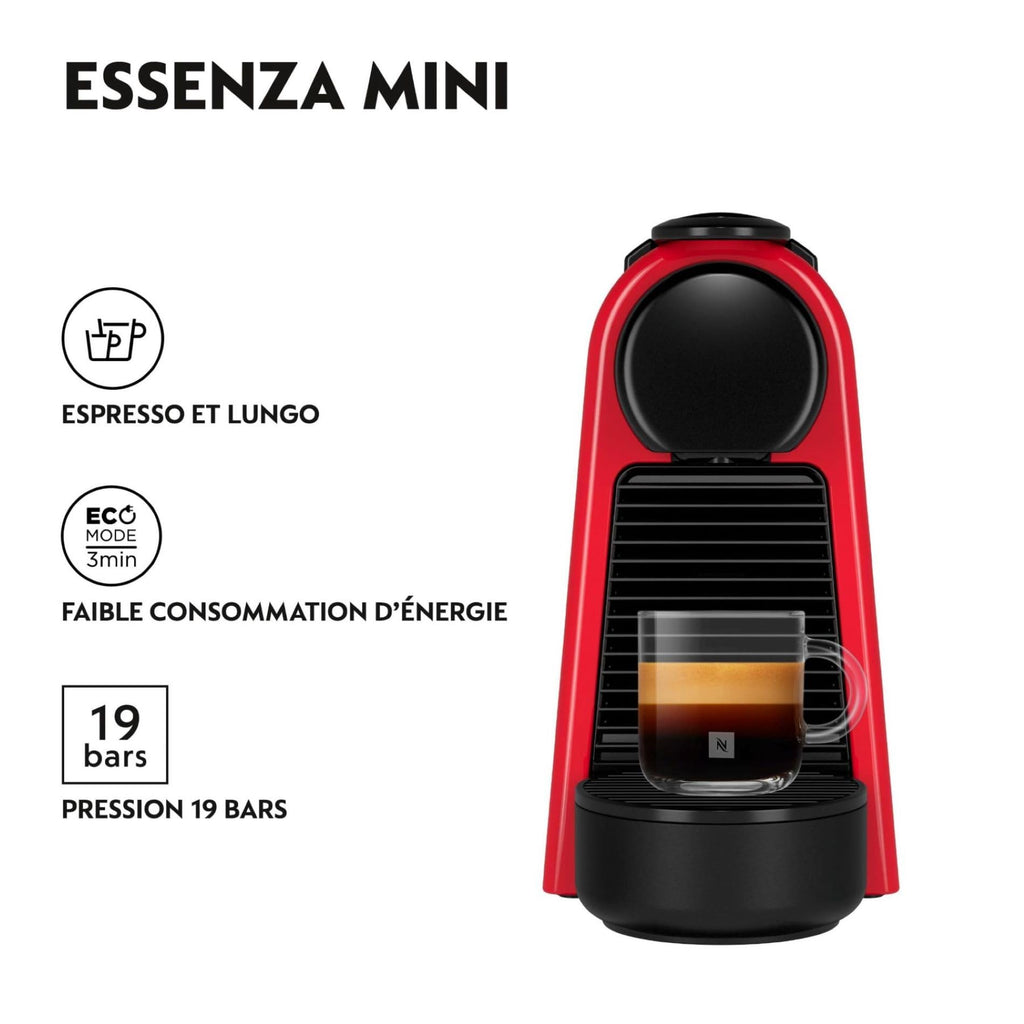 Machine à Café à Capsules Compacte | 19 Bars | Arrêt Auto | Rouge Rubis | EN85.R