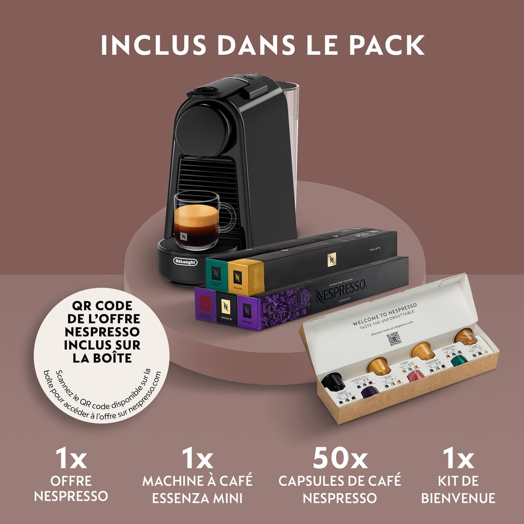 Machine à Café à Capsules Compact | 19 Bars | Expresso & Lungo | Noir Piano | EN85.B
