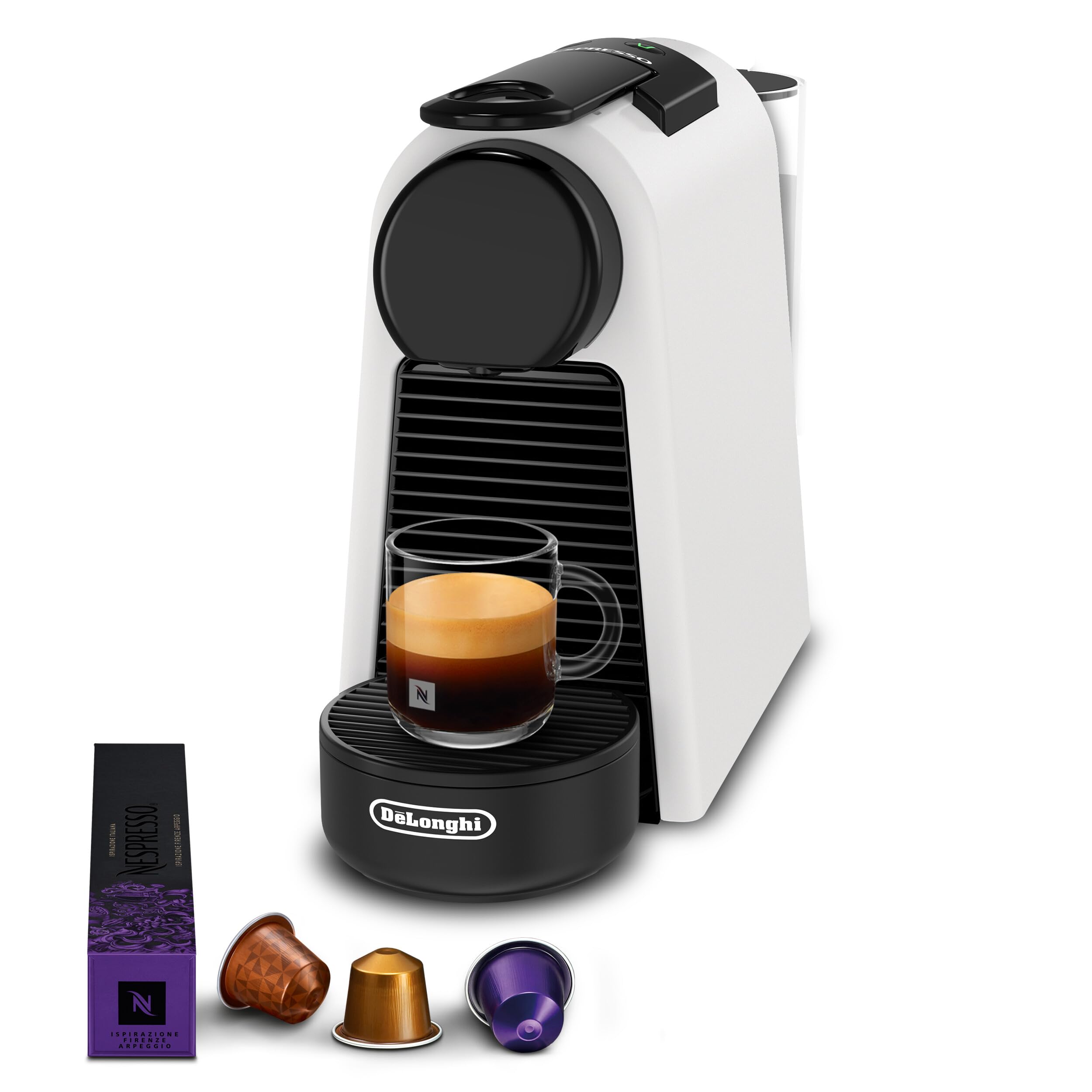 Machine à Café Automatique Monotasse | 19 Bars | Kit Bienvenue | Blanc Mat | EN85.WMT