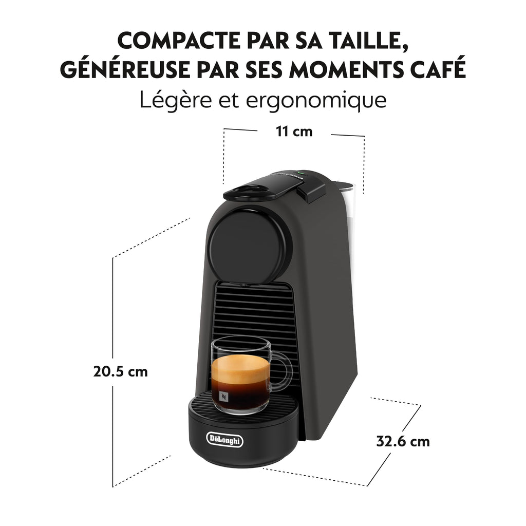 Machine à Café Capsules Compacte + Kit de Bienvenue | 19 Bars | Noir Mat | EN85.BKMT