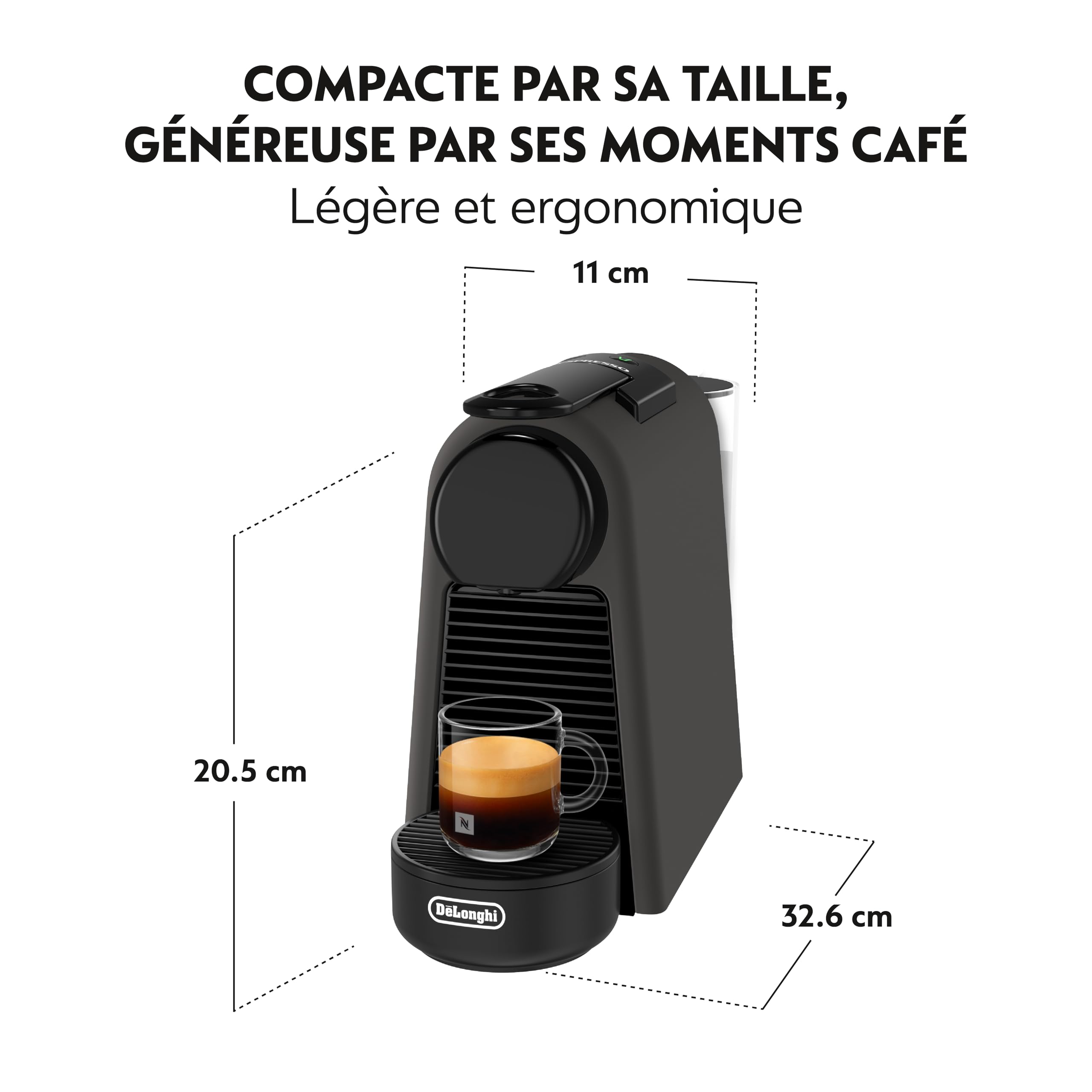 Machine à Café Capsules Compacte + Kit de Bienvenue | 19 Bars | Noir Mat | EN85.BKMT