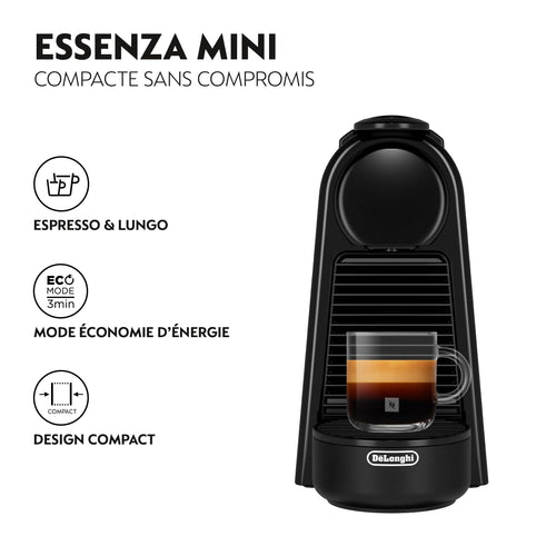 Machine à Café à Capsules Compact | 19 Bars | Expresso & Lungo | Noir Piano | EN85.B