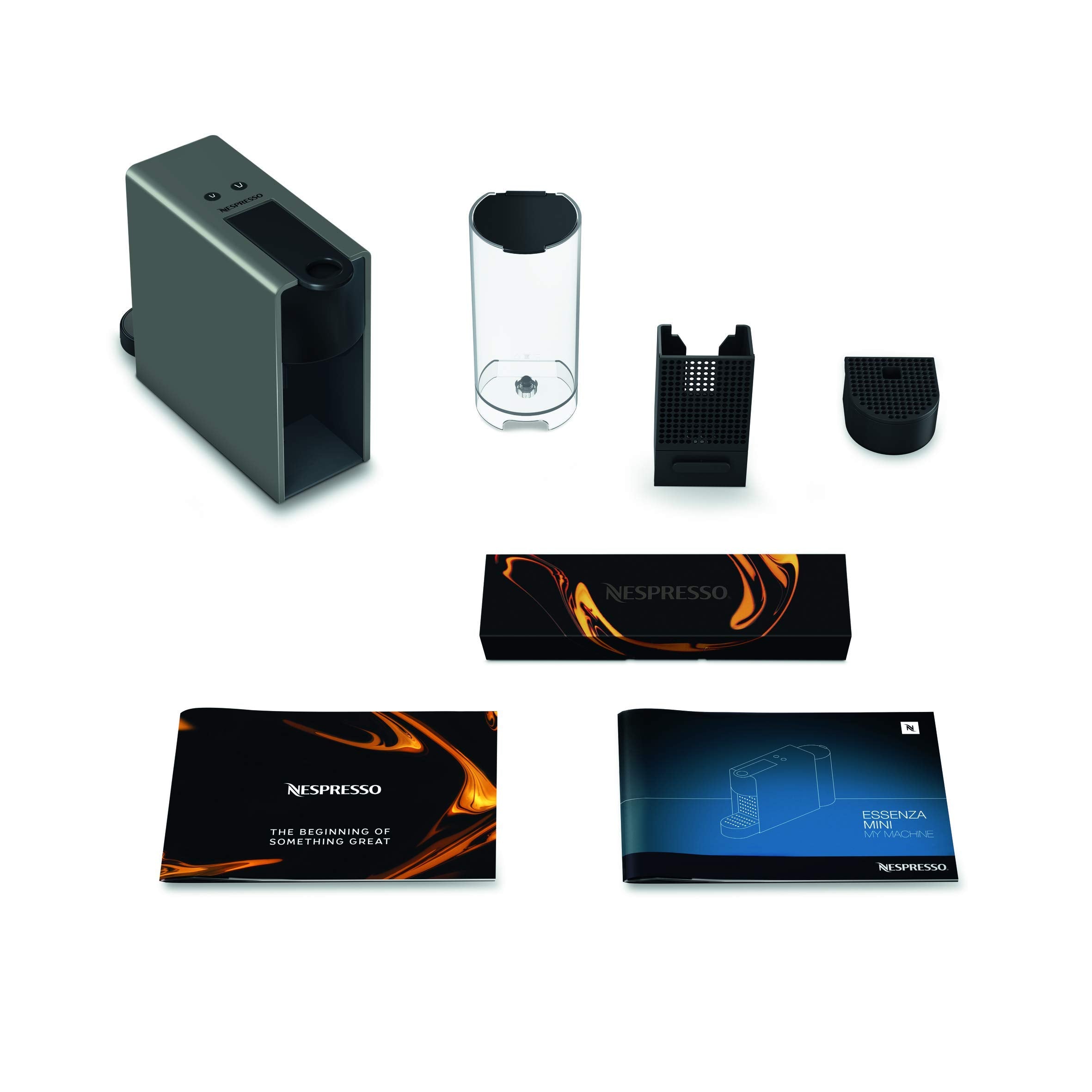 Machine à Café Capsules Mini 0,6 L | 19 Bars | Éco Énergie | Noir/Gris | XN110BRD