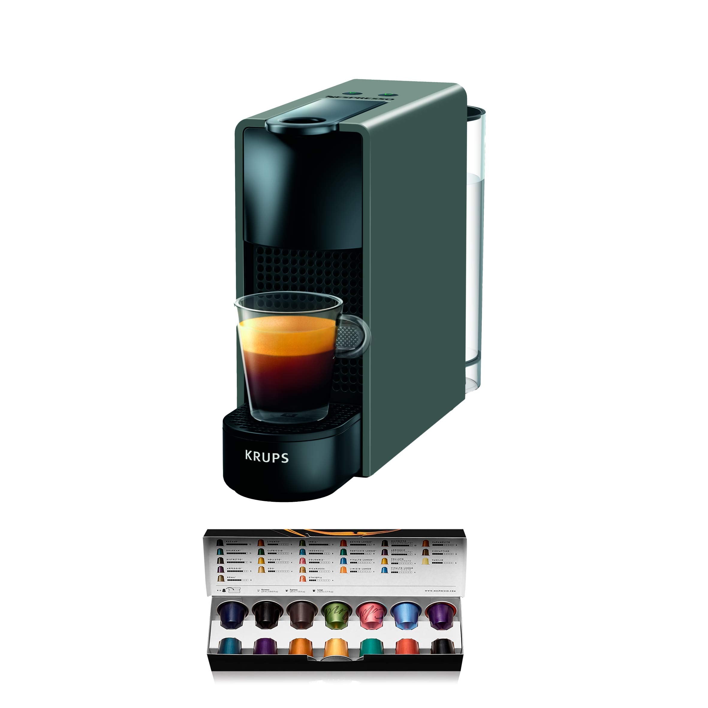 Machine à Café Capsules Mini 0,6 L | 19 Bars | Éco Énergie | Noir/Gris | XN110BRD